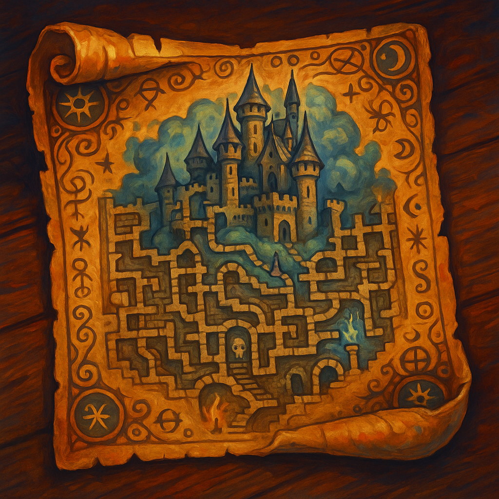 Illustration de Carte Ancienne du Château de la Brume Éternelle - Carte ancienne